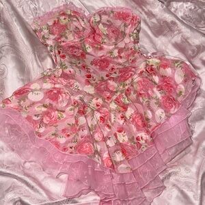 SHEIN Pink Floral Mini Dress